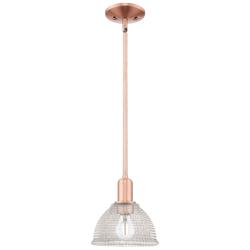 Arcadia Arietta 8"W Copper Stem Hung Mini Pendant With Clear Shade