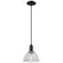 1_Arcadia Arietta 8"W Matte Black Cord Hung Mini Pendant w/ Clear Shade