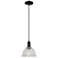 Arcadia Arietta 8"W Matte Black Cord Hung Mini Pendant w/ Clear Shade