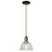Arcadia Arietta 8"W Oiled Bronze Cord Hung Mini Pendant w/ Clear Shade