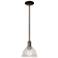 Arcadia Arietta 8"W Oiled Bronze Stem Hung Mini Pendant w/ Clear Shade