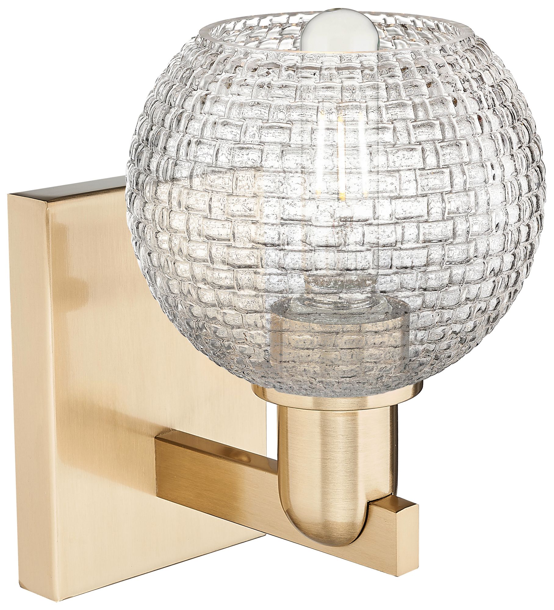 Image 2 Arcadia Athens 10"H Bronze Sconce w/ Clear Basket Weave Shade more views