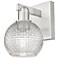 Arcadia Athens 10"H Brushed Nickel Sconce w/ Clear Basket Weave Shade