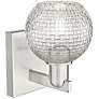 2_Arcadia Athens 10"H Brushed Nickel Sconce w/ Clear Basket Weave Shade more views