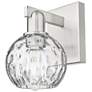 1_Arcadia Athens 10"H Brushed Satin Nickel Sconce With Water Glass Shade