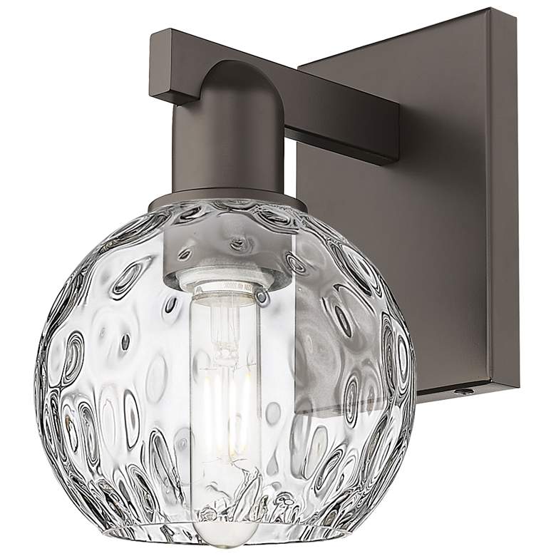 Image 1 Arcadia Athens 10"H Oil Rubbed Bronze Sconce With Water Glass Shade