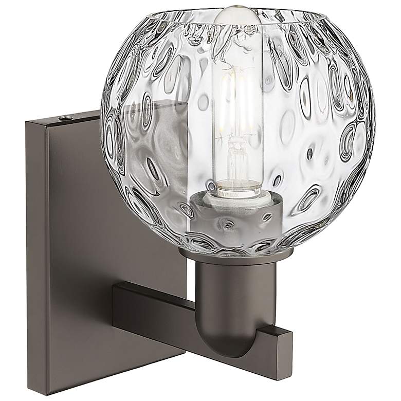Image 2 Arcadia Athens 10"H Oil Rubbed Bronze Sconce With Water Glass Shade more views