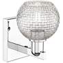 2_Arcadia Athens 10"H Polished Chrome Sconce w/ Clear Basket Weave Shade more views