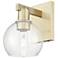 Arcadia Athens 10" High Antique Brass Sconce With Clear Shade