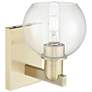 2_Arcadia Athens 10" High Antique Brass Sconce With Clear Shade more views