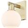 Arcadia Athens 10" High Antique Brass Sconce With Matte White Shade