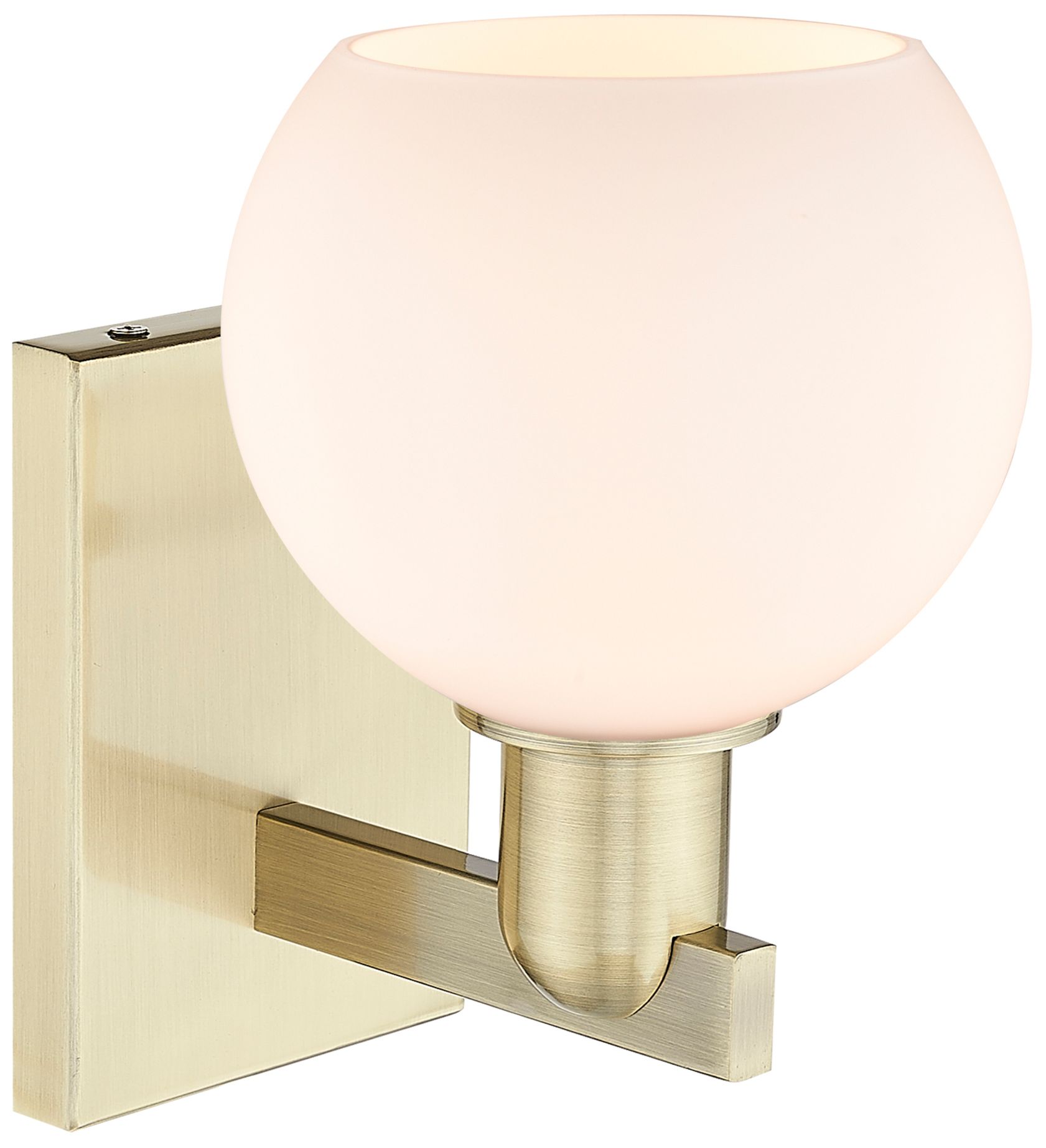 Image 2 Arcadia Athens 10" High Antique Brass Sconce With Matte White Shade more views