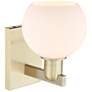 2_Arcadia Athens 10" High Antique Brass Sconce With Matte White Shade more views