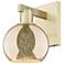 Arcadia Athens 10" High Antique Brass Sconce With Mercury Shade