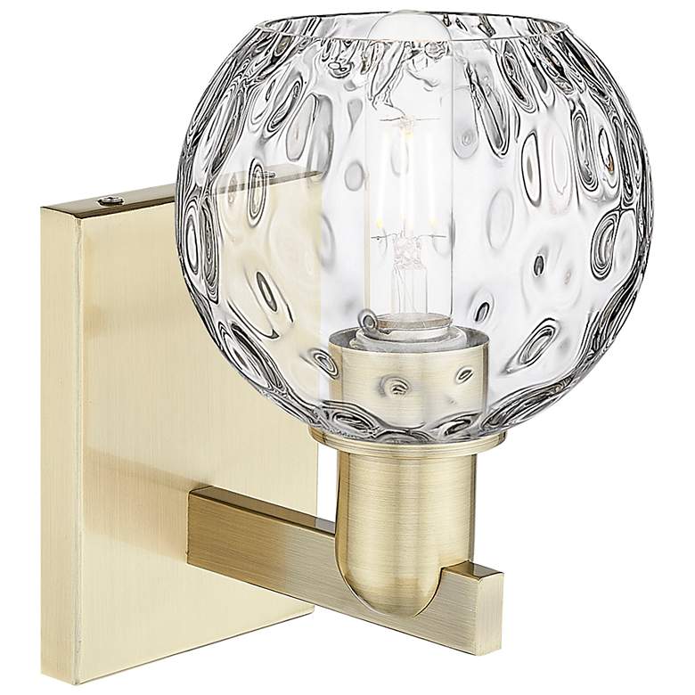 Image 2 Arcadia Athens 10" High Antique Brass Sconce With Water Glass Shade more views