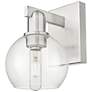 1_Arcadia Athens 10" High Brushed Satin Nickel Sconce With Clear Shade