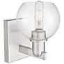 2_Arcadia Athens 10" High Brushed Satin Nickel Sconce With Clear Shade more views