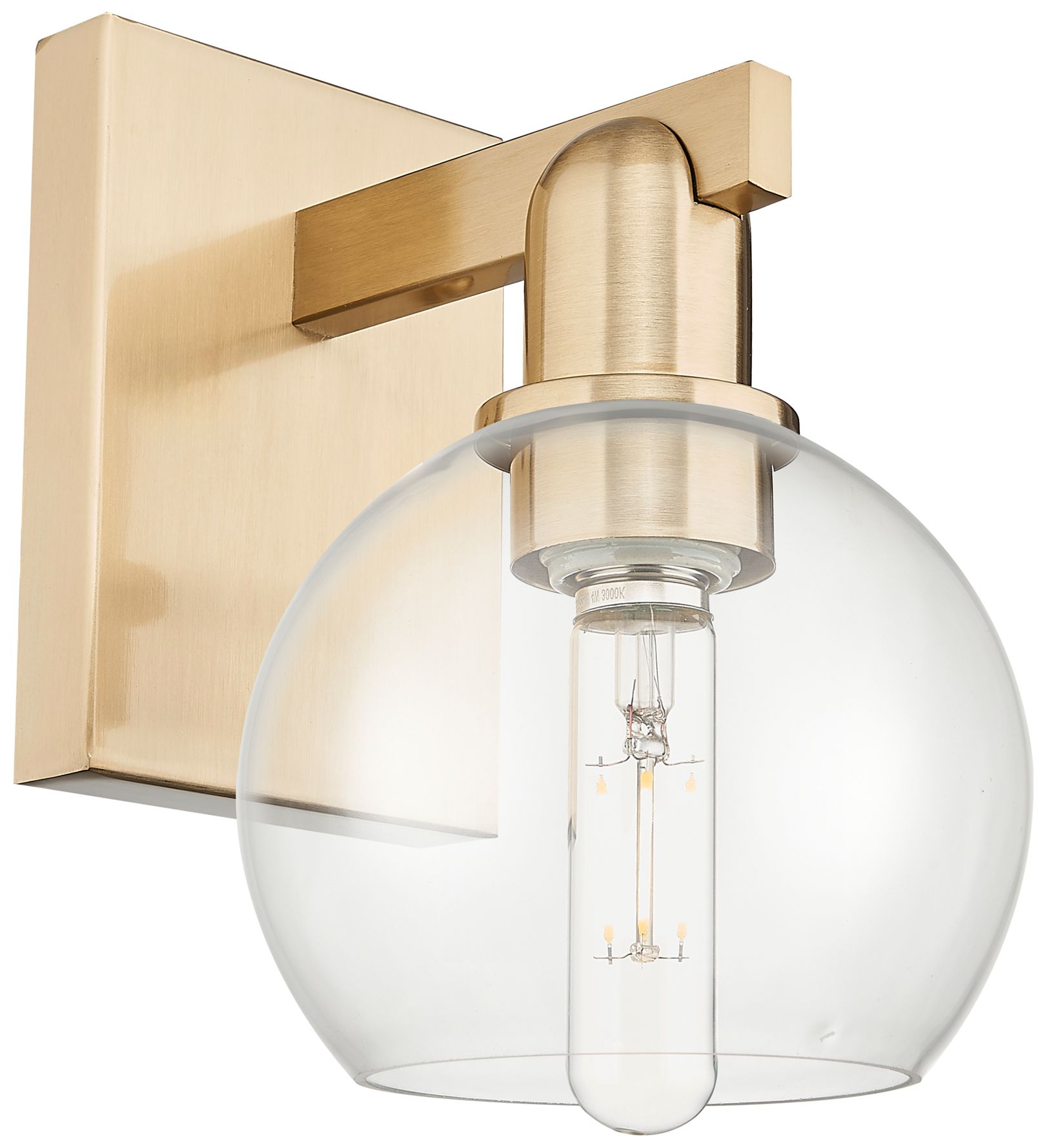 Arcadia Athens 10" High Champagne Bronze Sconce With Clear Shade