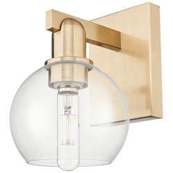 Arcadia Athens 10" High Champagne Bronze Sconce With Clear Shade