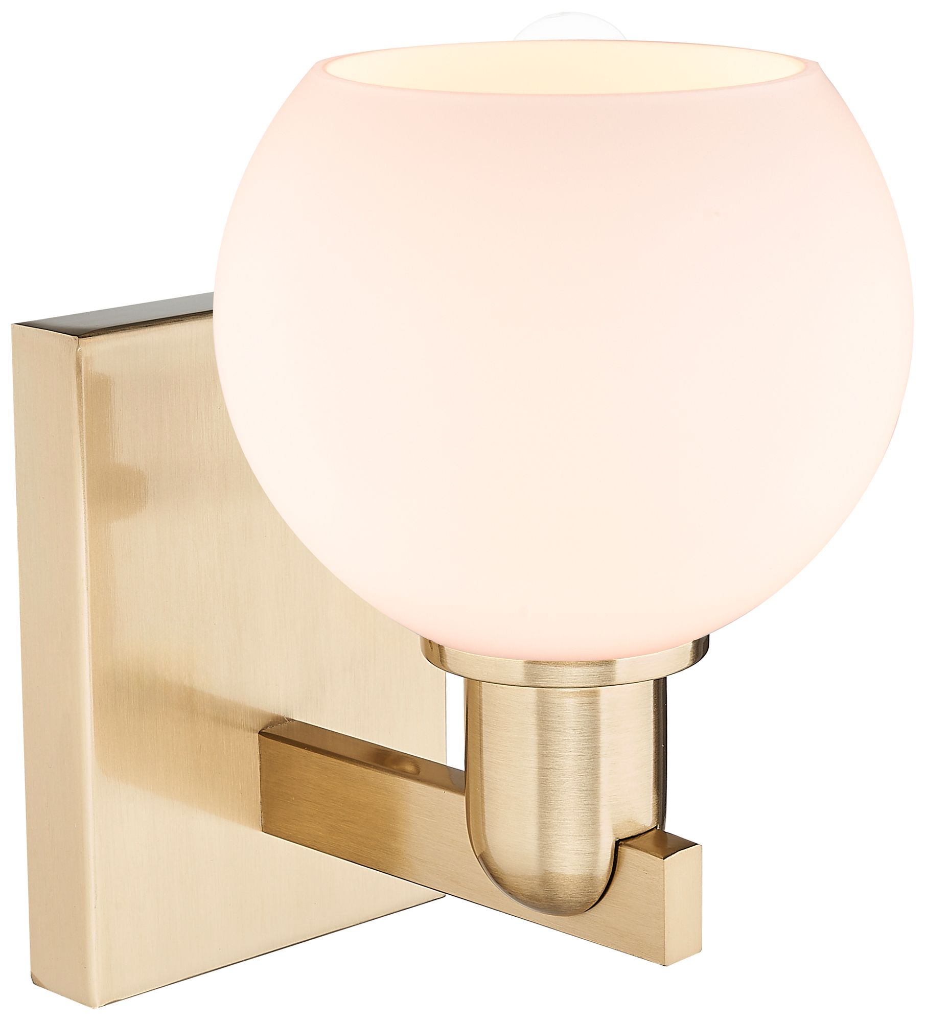 Image 2 Arcadia Athens 10" High Champagne Bronze Sconce With Matte White Shade more views