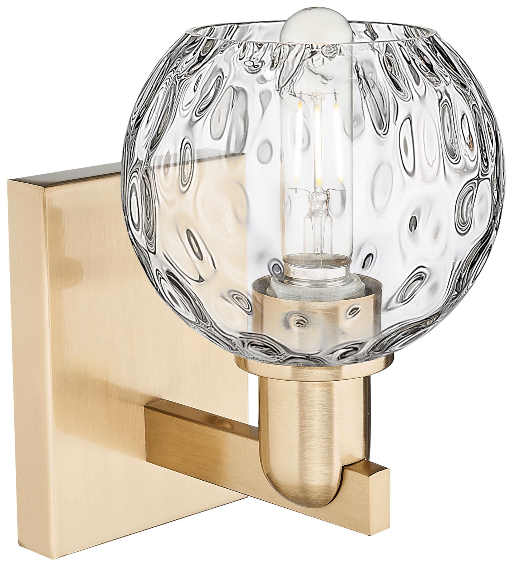 Image 2 Arcadia Athens 10" High Champagne Bronze Sconce With Water Glass Shade more views