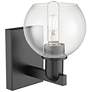 2_Arcadia Athens 10" High Matte Black Sconce With Clear Shade more views