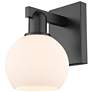 1_Arcadia Athens 10" High Matte Black Sconce With Matte White Shade