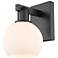 Arcadia Athens 10" High Matte Black Sconce With Matte White Shade