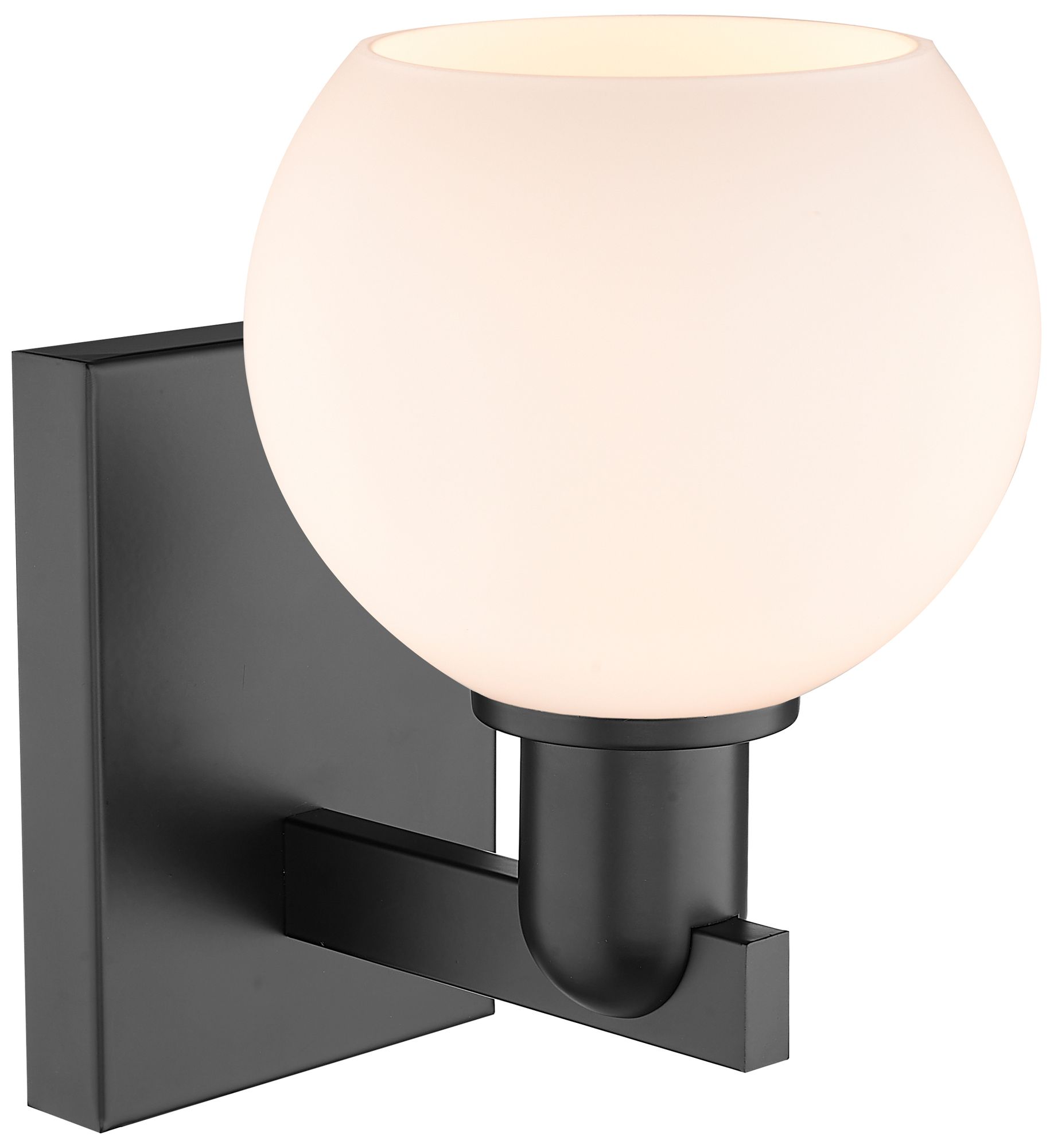 Image 2 Arcadia Athens 10" High Matte Black Sconce With Matte White Shade more views