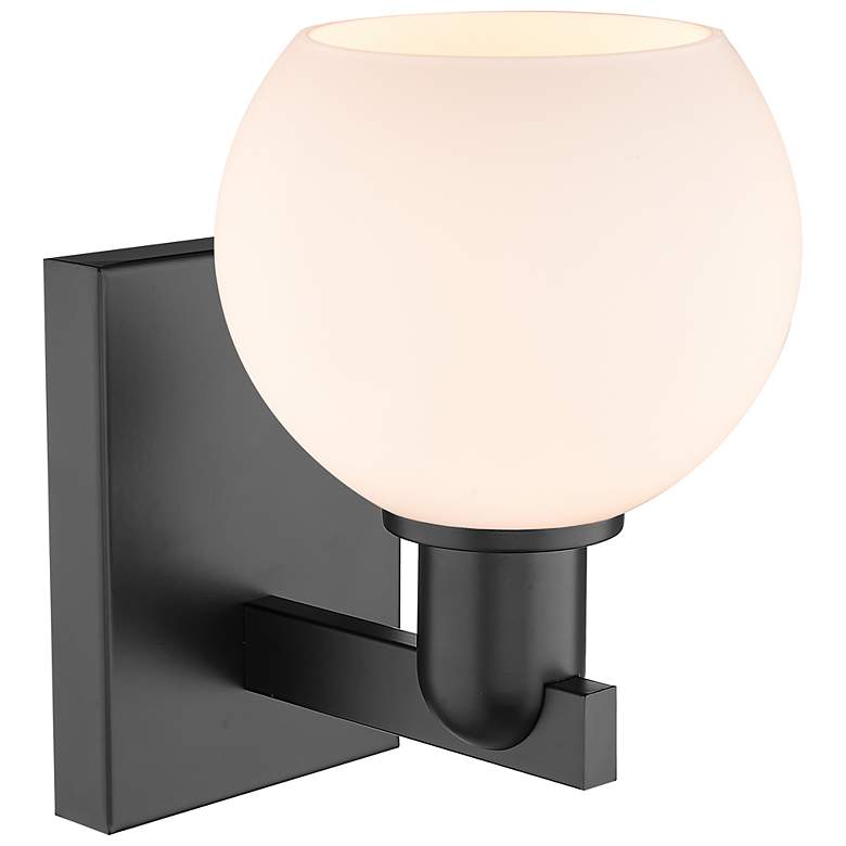 Image 2 Arcadia Athens 10" High Matte Black Sconce With Matte White Shade more views