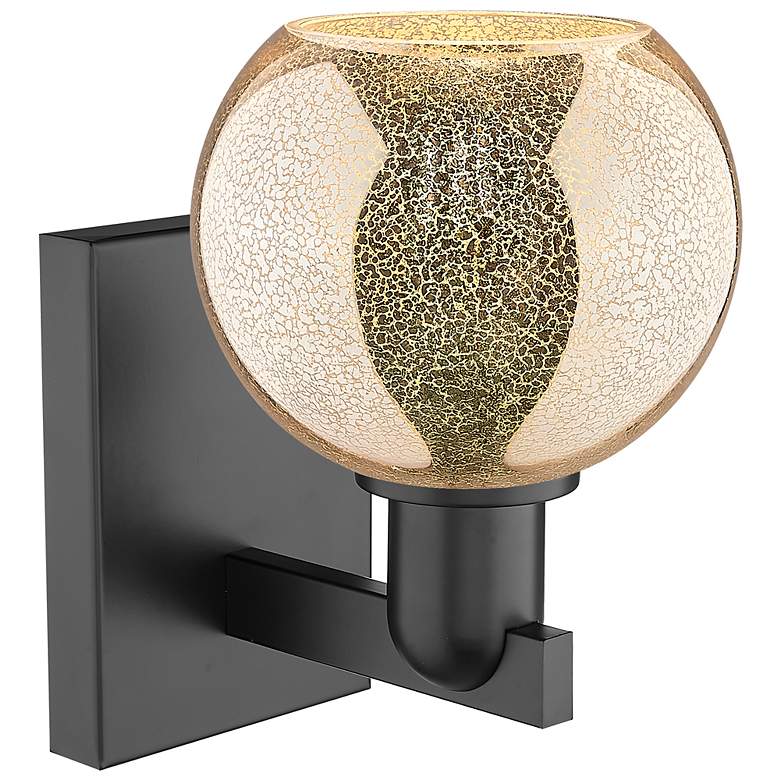 Image 2 Arcadia Athens 10" High Matte Black Sconce With Mercury Shade more views