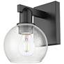 1_Arcadia Athens 10" High Matte Black Sconce With Seedy Shade