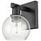 Arcadia Athens 10" High Matte Black Sconce With Seedy Shade