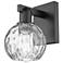 Arcadia Athens 10" High Matte Black Sconce With Water Glass Shade