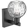 2_Arcadia Athens 10" High Matte Black Sconce With Water Glass Shade more views