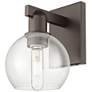 1_Arcadia Athens 10" High Oil Rubbed Bronze Sconce With Clear Shade