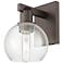 Arcadia Athens 10" High Oil Rubbed Bronze Sconce With Clear Shade