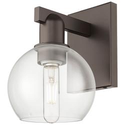 Arcadia Athens 10" High Oil Rubbed Bronze Sconce With Clear Shade