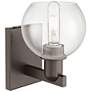 2_Arcadia Athens 10" High Oil Rubbed Bronze Sconce With Clear Shade more views