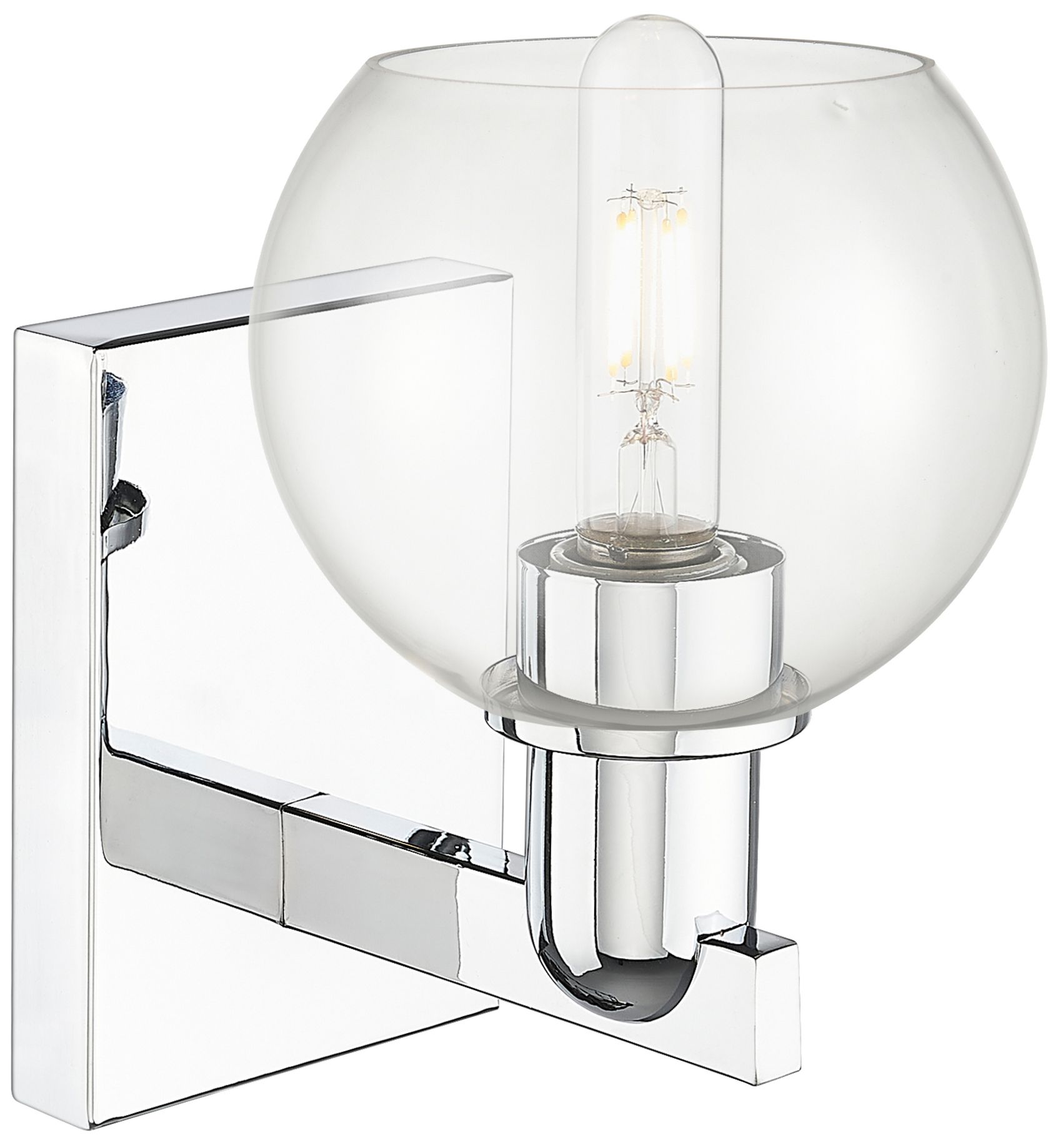 Image 2 Arcadia Athens 10" High Polished Chrome Sconce With Clear Shade more views