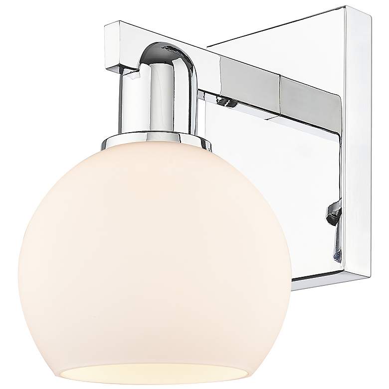 Image 1 Arcadia Athens 10" High Polished Chrome Sconce With Matte White Shade