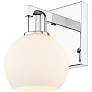 1_Arcadia Athens 10" High Polished Chrome Sconce With Matte White Shade