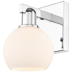 Arcadia Athens 10" High Polished Chrome Sconce With Matte White Shade
