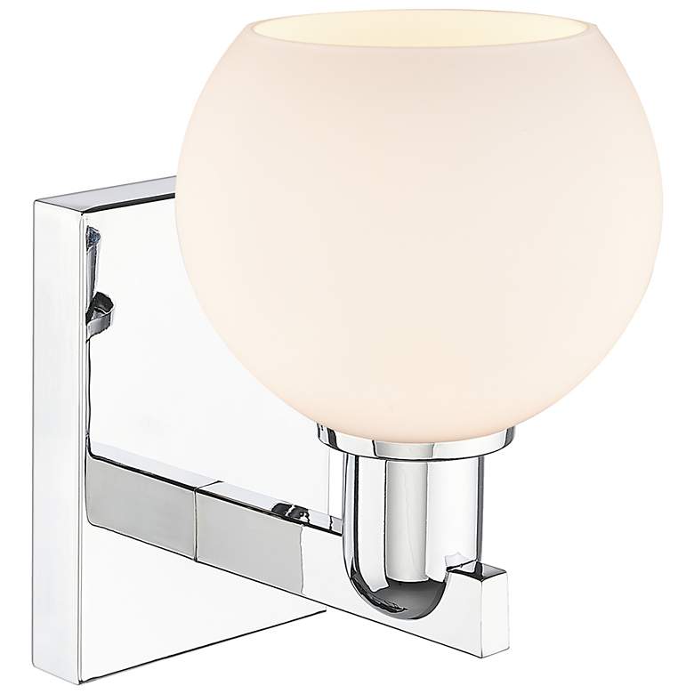 Image 2 Arcadia Athens 10" High Polished Chrome Sconce With Matte White Shade more views