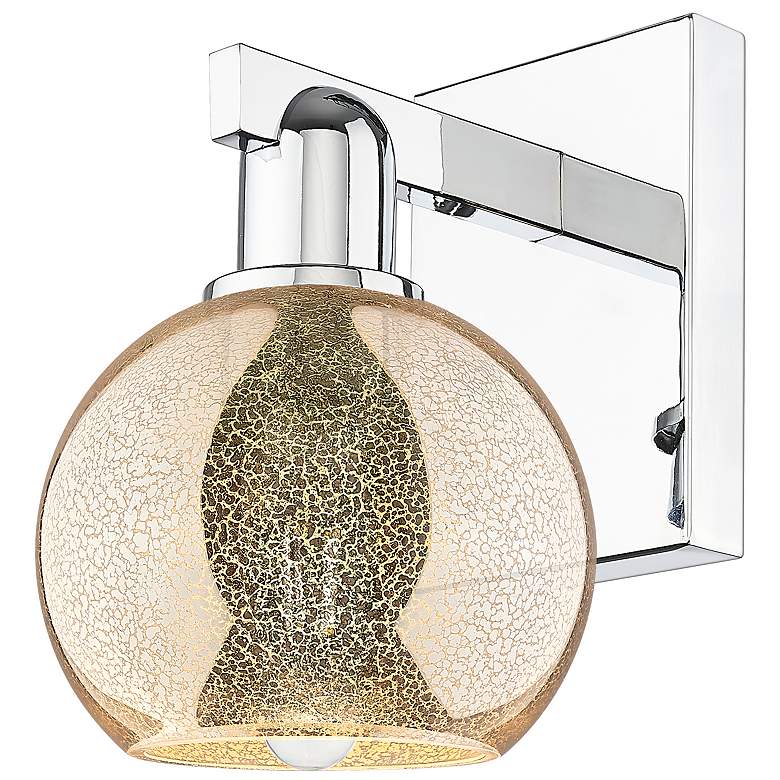 Image 1 Arcadia Athens 10" High Polished Chrome Sconce With Mercury Shade
