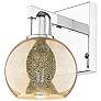 1_Arcadia Athens 10" High Polished Chrome Sconce With Mercury Shade
