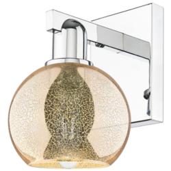 Arcadia Athens 10" High Polished Chrome Sconce With Mercury Shade
