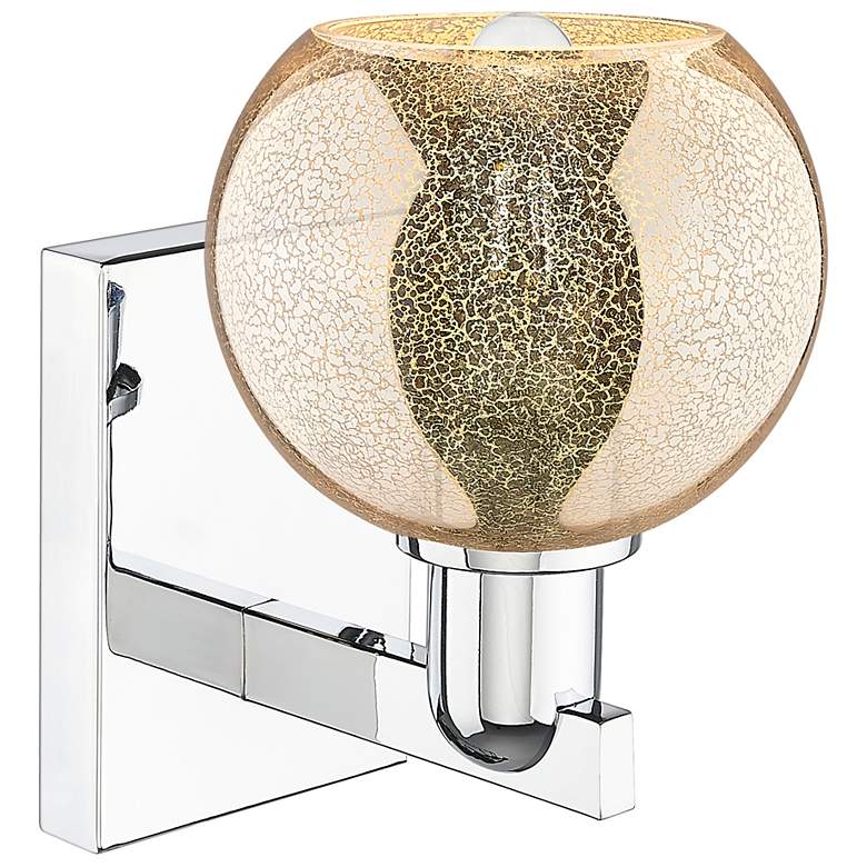Image 2 Arcadia Athens 10" High Polished Chrome Sconce With Mercury Shade more views