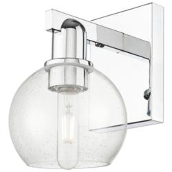 Arcadia Athens 10" High Polished Chrome Sconce With Seedy Shade