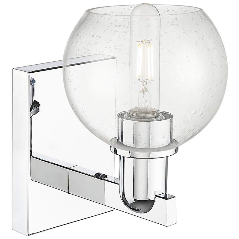 Image 2 Arcadia Athens 10" High Polished Chrome Sconce With Seedy Shade more views